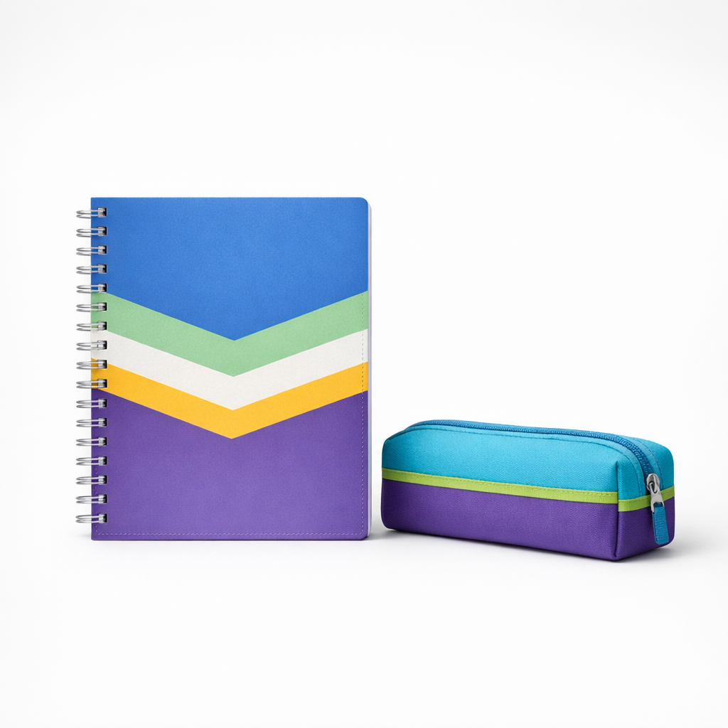 Kit caderno + estojo